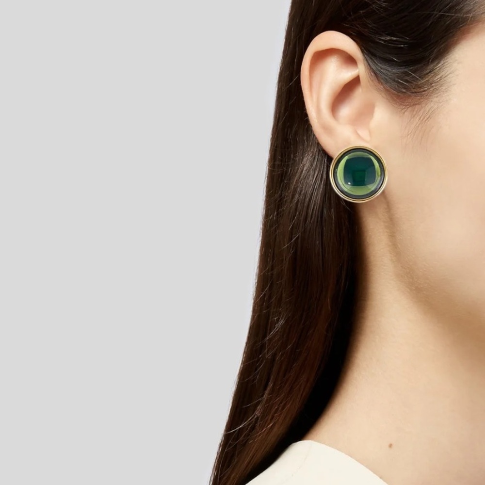 Lalique Cabachon Earrings and Pin with Elegant Design